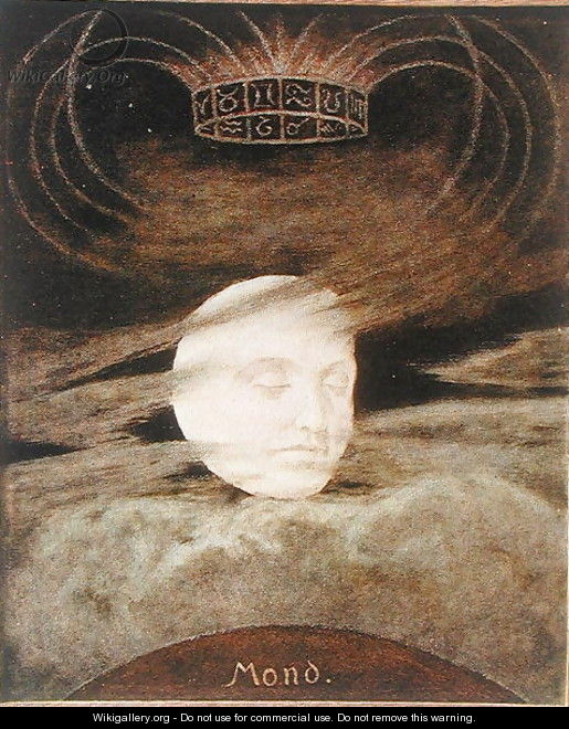 Moon, illustration from Festkalender published in Leipzig c.1910 - Hans Thoma