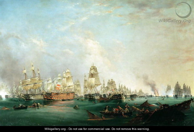 Surrender of the Santissima Trinidad to Neptune, The Battle of Trafalgar, 3pm, 21st October 1805 - Lieutenant Robert Strickland Thomas