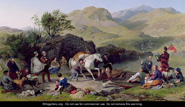 Crossing a Highland Loch, 1858 - Jacob Thompson