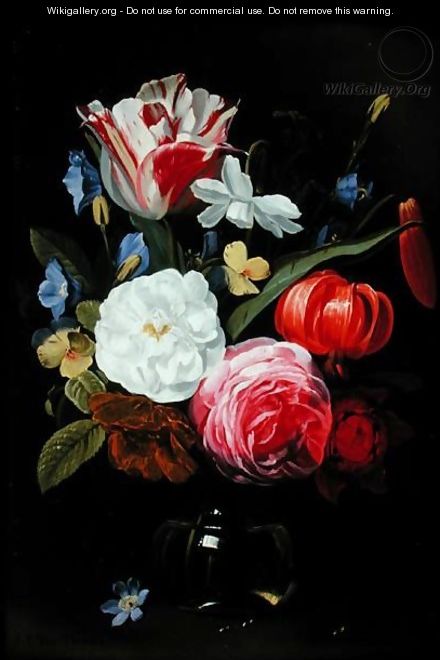 Still Life with Flowers in a Glass Vase 3 - Jan Philip van Thielen
