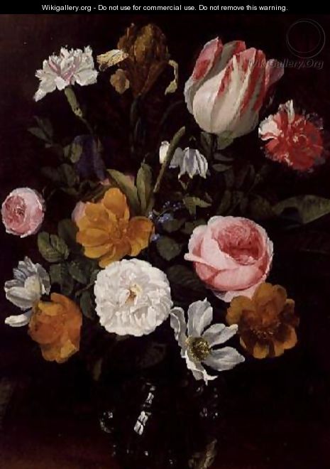 Still Life of Flowers in a Glass Vase - Jan Philip van Thielen