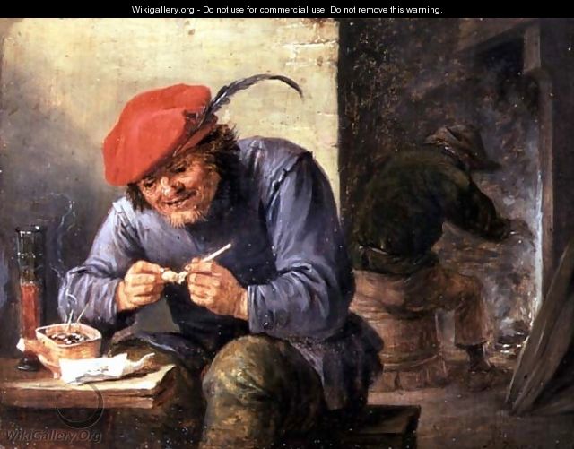 Seated Peasant Filling a Pipe - David The Younger Teniers