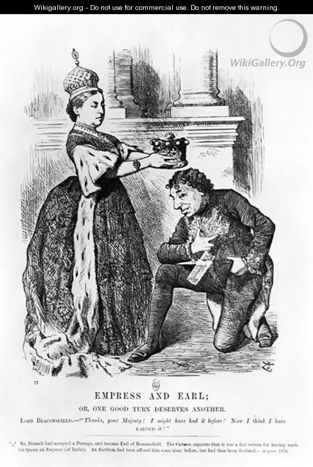 Empress and Earl or, One Good Turn Deserves Another, from Punch or the London Charivari, August 1876 - John Tenniel