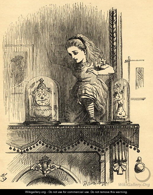 Alice in the Looking Glass House, illustration from Through the Looking Glass by Lewis Carroll 1832-98 first published 1871 - John Tenniel