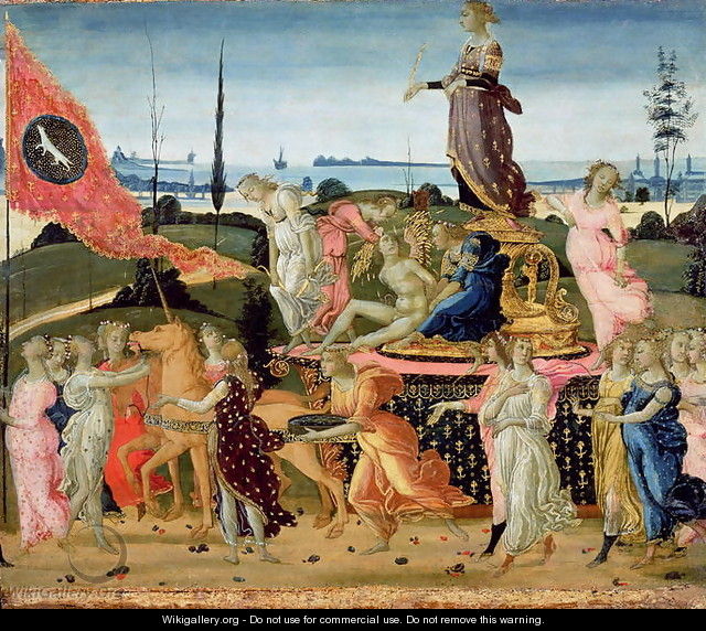 Triumph of Chastity, inspired by Triumphs by Petrarch 1304-74 - Jacopo Del Sellaio