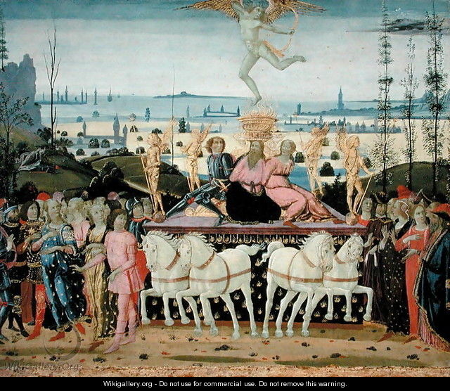 Triumph of Love, inspired by Triumphs by Petrarch 1304-74 - Jacopo Del Sellaio