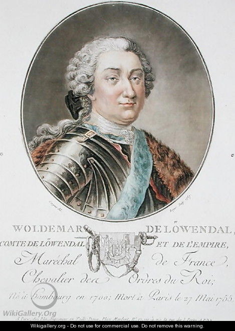 Woldemar de Lowendal 1700-55 1787, from Portraits des grands hommes, femmes illustres, et sujets memorables de France, engraved by Roger, published 1787-92 - Antoine Louis Francois Sergent-Marceau