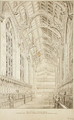 New College Chapel Interior view showing alternative design for proposed roof, 1875-77 - Sir George Gilbert Scott