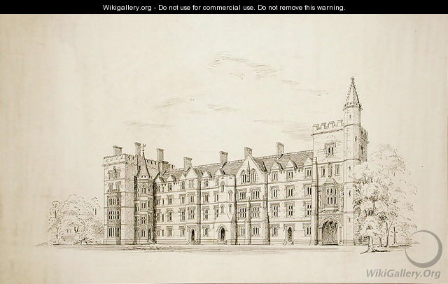 New College Oxford Proposed New Buildings, 1870-79 - Sir George Gilbert Scott