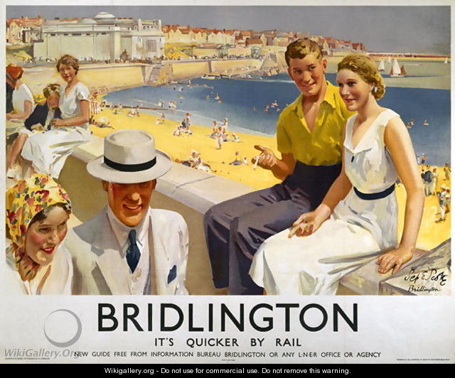 Bridlington, Its Quicker by Rail, poster advertising the London and North Eastern Railway, 1938 - Septimus Edwin Scott