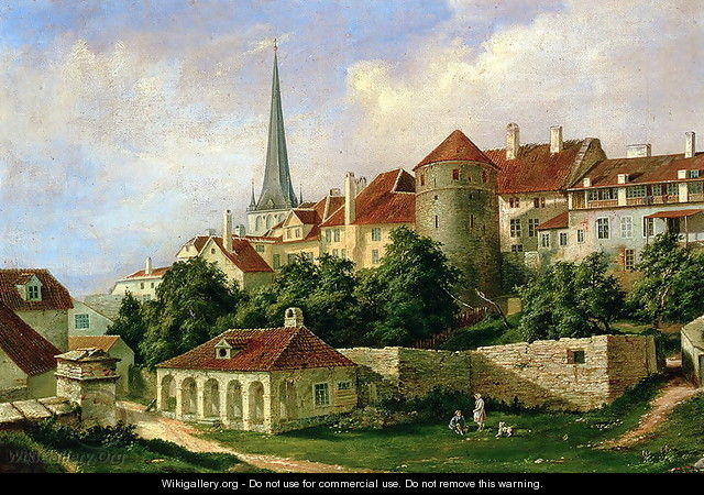 A View of Tallinn with Hattorpe Tower - Alexander Georg Schlater