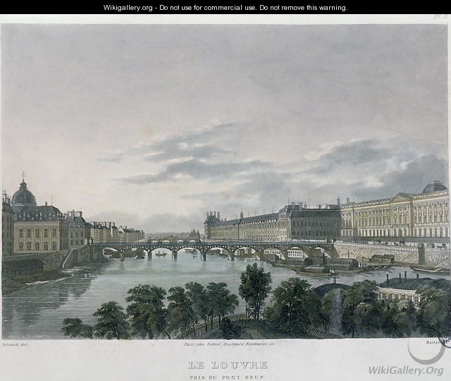 The Pont or Passerelle des Arts, Paris, 1832 - (after) Schmidt, Bernhard