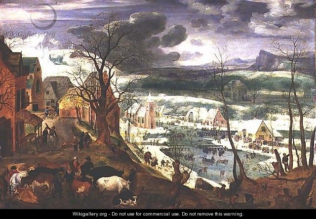 A Village in Winter - Jacob I Savery