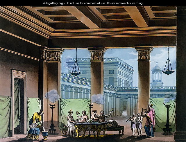 The Triclinium, from Le Costume Ancien et Moderne by Jules Ferrario, c.1820 - Alessandro Sanquirico