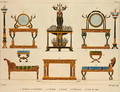 Furniture designs, engraved by Mme Soyer, plate 24 from Modeles de Meubles et de decorations interieures pur les meubles, published 1828-41 - M. Santi