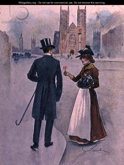 The Flower Girl, No.3 from Familiar Figures of London, c.1901 - Robert Sauber