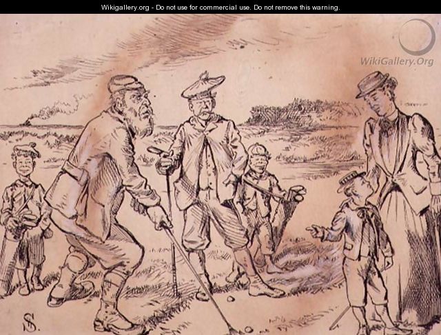 Making fun of the Golfers, illustration from Graphic magazine, pub. c.1870 - Henry Sandercock