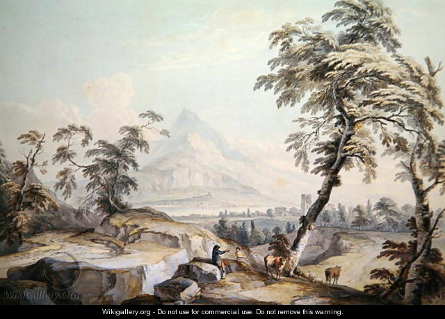 Italianate Landscape with Travellers, no.1 - Paul Sandby