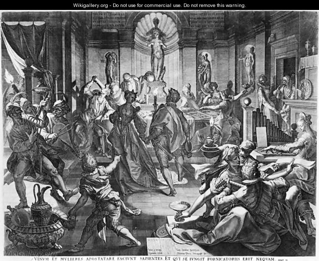 Celebration Scene, 1588 - Jean or Johann Sadeler