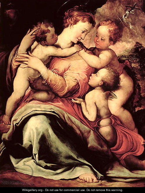 Madonna and Child with an Angel and the Infant St. John the Baptist - Francesco de