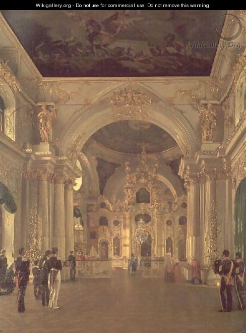 Interior of the Great Church in the Winter Palace, 1829 - Alexei Vasilievich Tyranov