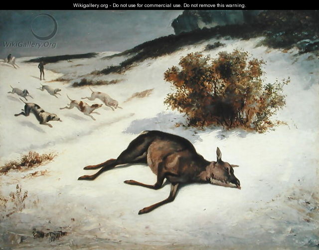 Hind Forced Down in the Snow, 1866 - Gustave Courbet