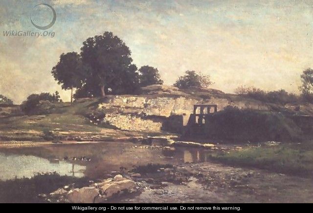 The Lock at Optevoz, 1859 - Charles-Francois Daubigny