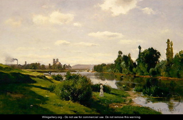 The River Seine at Mantes, c.1856 - Charles-Francois Daubigny