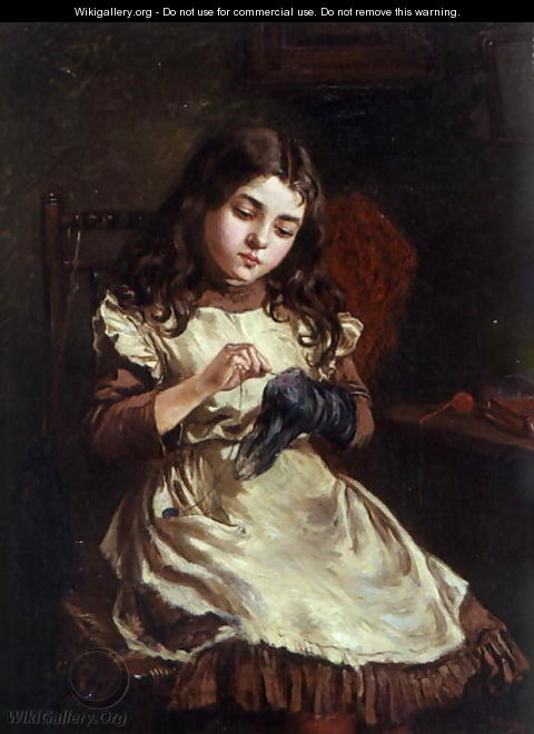 Darning the Sock, 1882 - Ralph Hedley