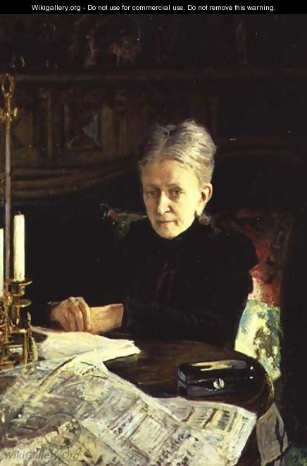Portrait of Elena Osipovna Likhacheva (1836-1904) Writer and Social Activist, 1892 - Nikolai Nikolaevich Ge (Gay)