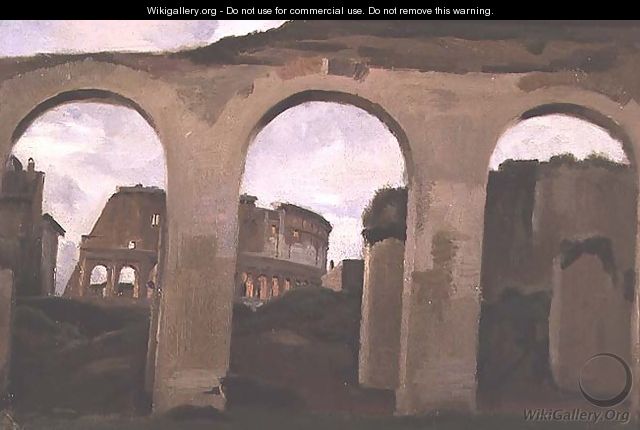 The Colosseum, seen through the Arcades of the Basilica of Constantine, 1825 - Jean-Baptiste-Camille Corot
