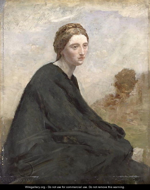 The brooding girl, c.1857 - Jean-Baptiste-Camille Corot