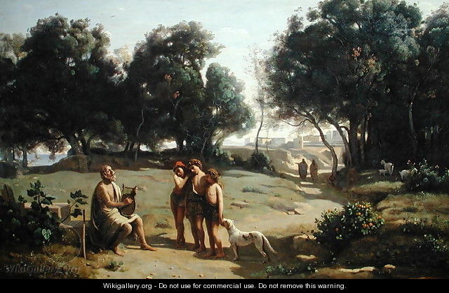 Homer and the Shepherds in a Landscape, 1845 - Jean-Baptiste-Camille Corot