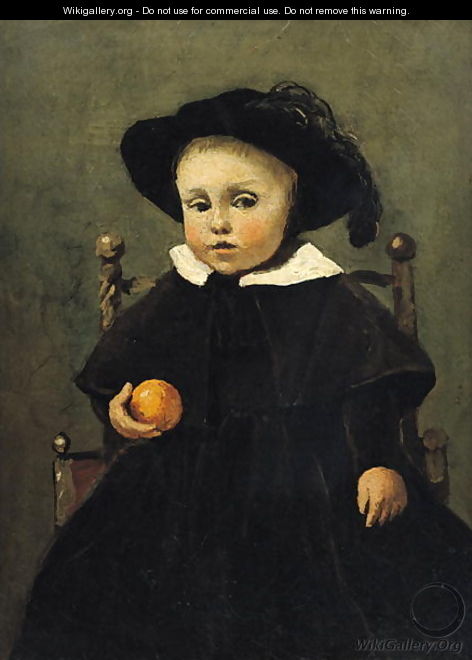 The Painter Adolphe Desbrochers (1841-1902) as a Child, Holding an Orange, 1845 - Jean-Baptiste-Camille Corot