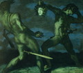 Perseus turns Phineus to stone by brandishing the head of Medusa, 1908 - Franz von Stuck