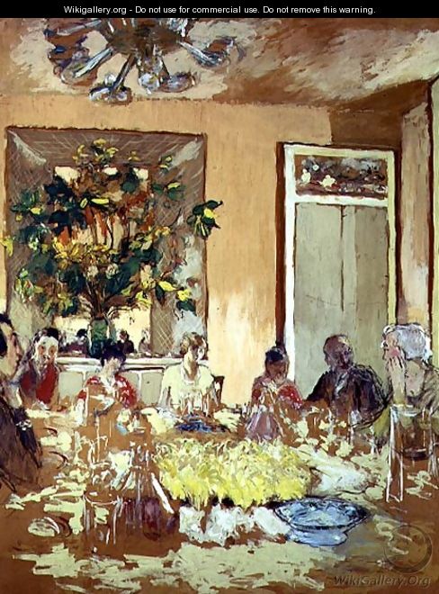 The Dining Room at Chateau de Clayes, 1938 - Edouard (Jean-Edouard) Vuillard