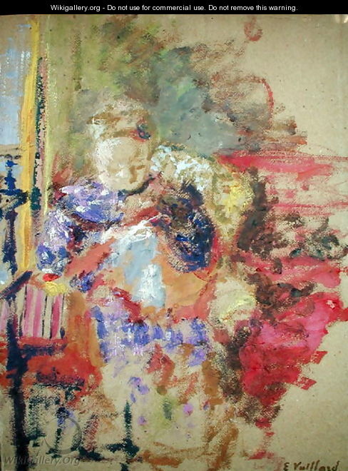 Madame Vuillard Sewing, c.1905 - Edouard (Jean-Edouard) Vuillard