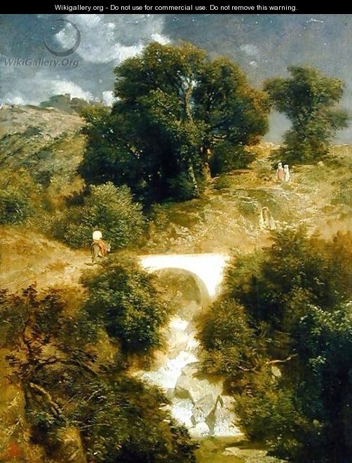 Roman Landscape with a Bridge, 1863 - Arnold Böcklin