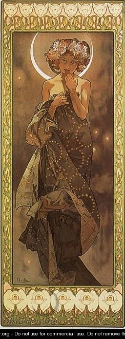 The Moon. From The Moon and the Stars Series. 1902 - Alphonse Maria Mucha