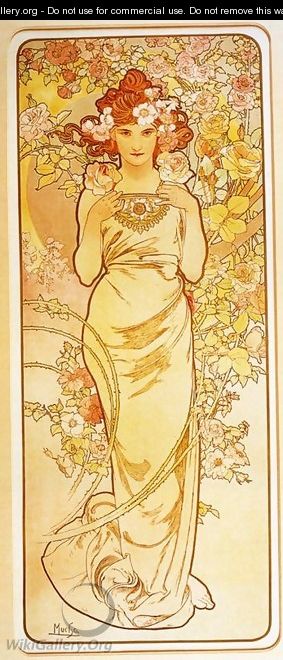 Rose. From The Flowers Series. 1898 - Alphonse Maria Mucha