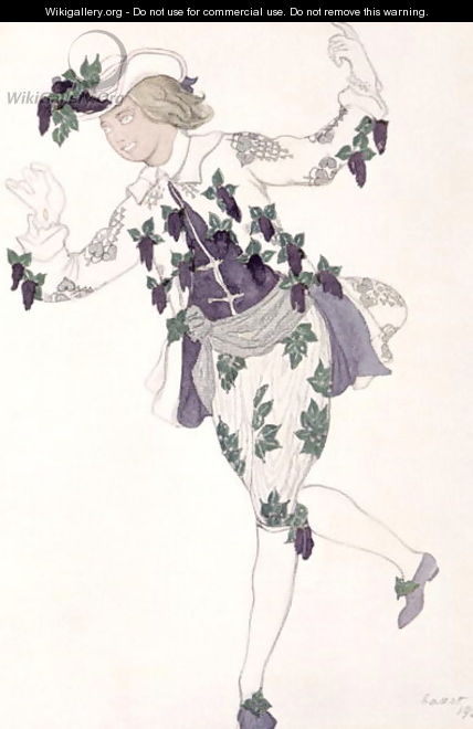 Costume design for the Pageboy of the Fairy Lilac, from Sleeping Beauty, 1921 - Leon (Samoilovitch) Bakst