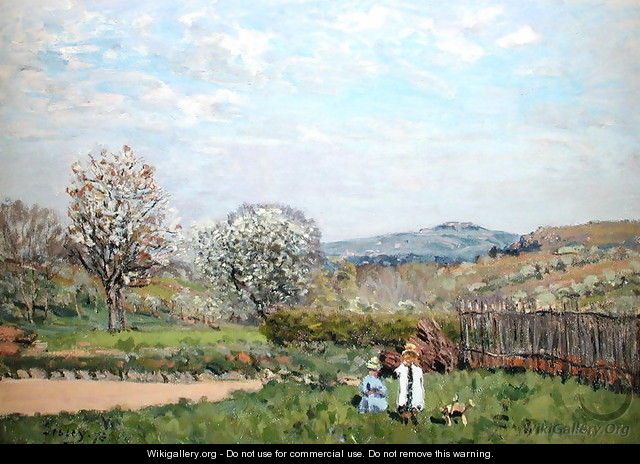 Children playing in the Meadow - Alfred Sisley