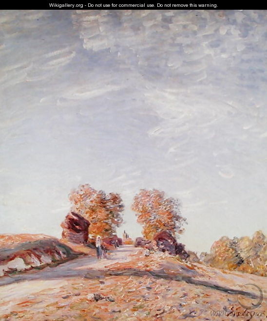 Uphill Road in Sunshine, 1891 - Alfred Sisley