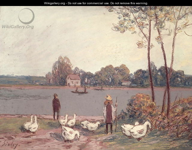 On the Banks of the Loing - Alfred Sisley