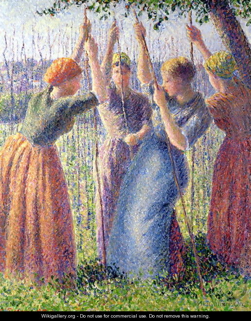 Women Planting Peasticks, 1891 - Camille Pissarro