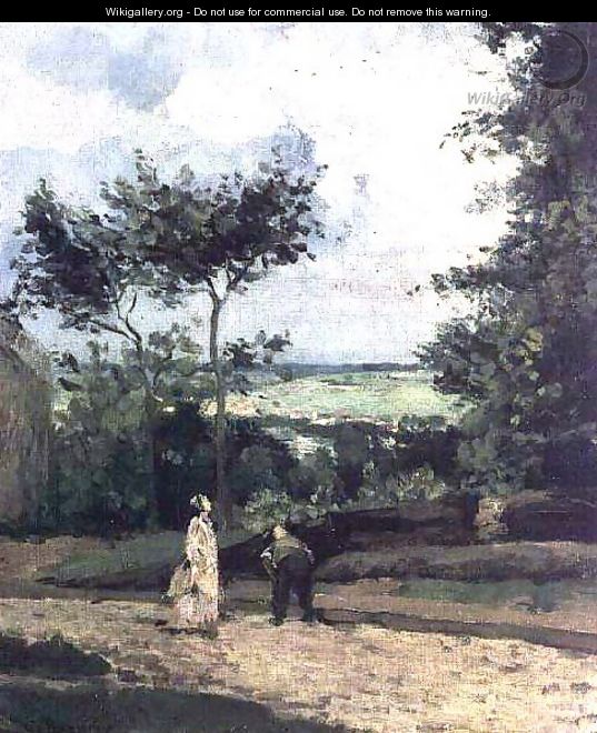The Courtyard at Louveciennes - Camille Pissarro