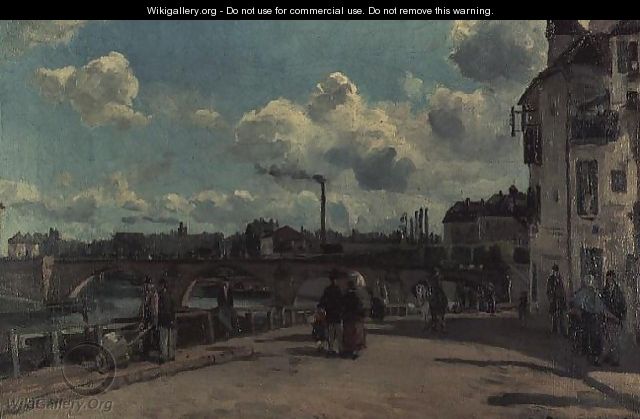 View of Pontoise- Quai au Pothuis, 1868 - Camille Pissarro