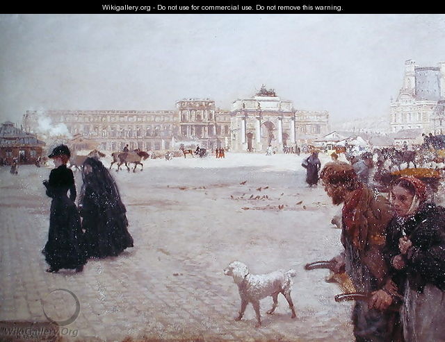 La Place du Carrousel, Paris- The Ruins of the Tuileries, 1882 - Giuseppe de Nittis