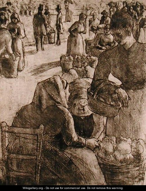The Vegetable Market at Pontoise, 1891 - Camille Pissarro