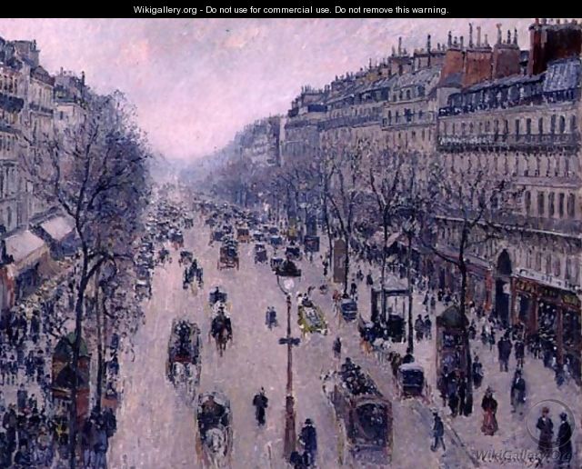 Boulevard Montmartre, Morning, Cloudy Weather, 1897 - Camille Pissarro